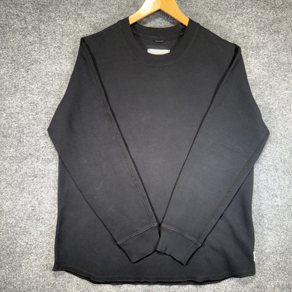 Reigning‎ Champ Waffle Knit Long Sleeve Shirt Mens Medium Black Crew Neck Canada